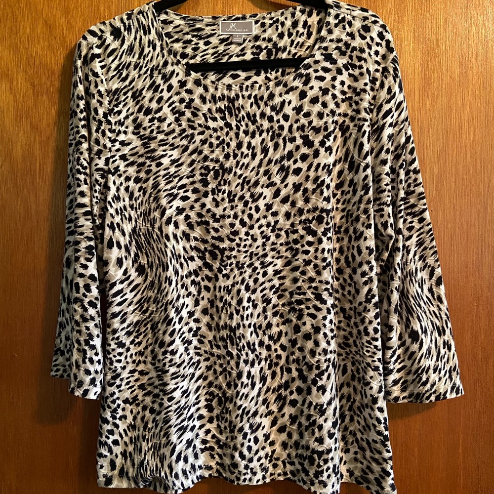 JM Collection cheetah print top